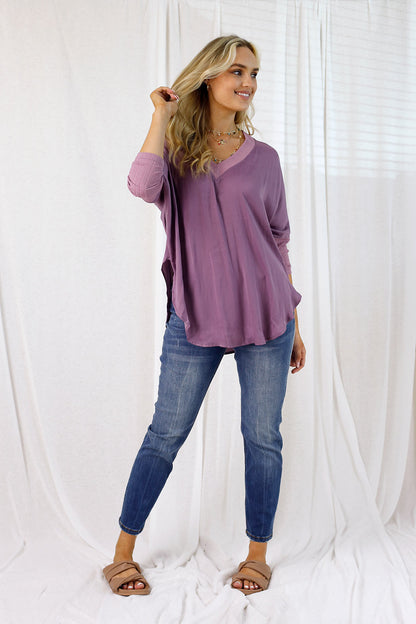 Dusty Plum Seta Twist Back Top - SALE