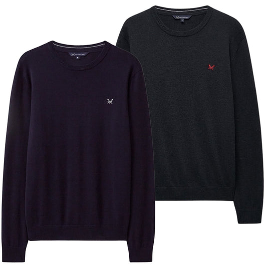 Crew Clothing Mens Organic Cotton Crew Neck Knitwear Jumper