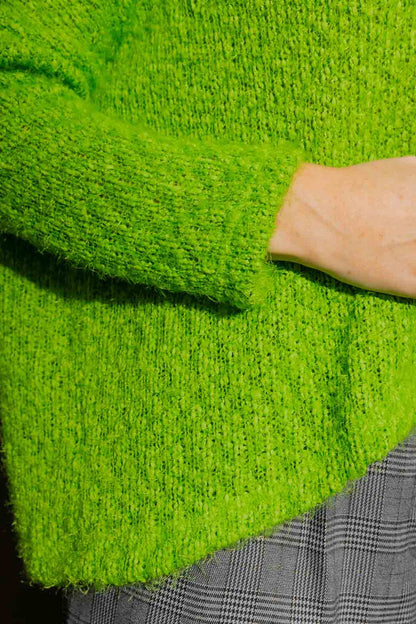 Chartreuse Fluffy Hoodie Jumper