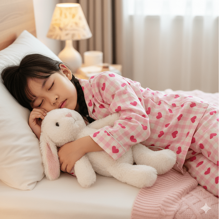 Pink Checks with Hearts Pyjamas - Little Kooma