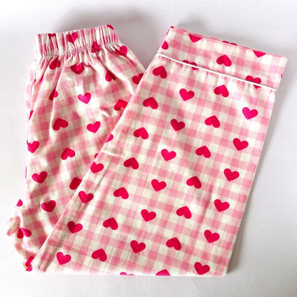 Pink Checks with Hearts Pyjamas - Little Kooma
