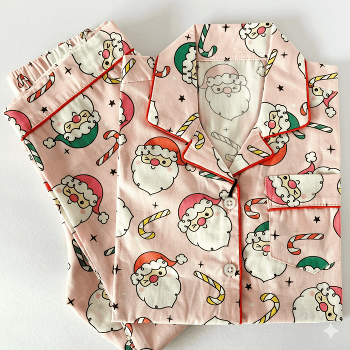 Pink Winking Santa Pyjamas - Little Kooma