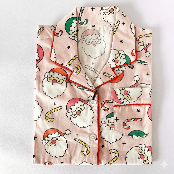 Pink Winking Santa Pyjamas - Little Kooma