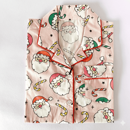 Pink Winking Santa Pyjamas - Little Kooma