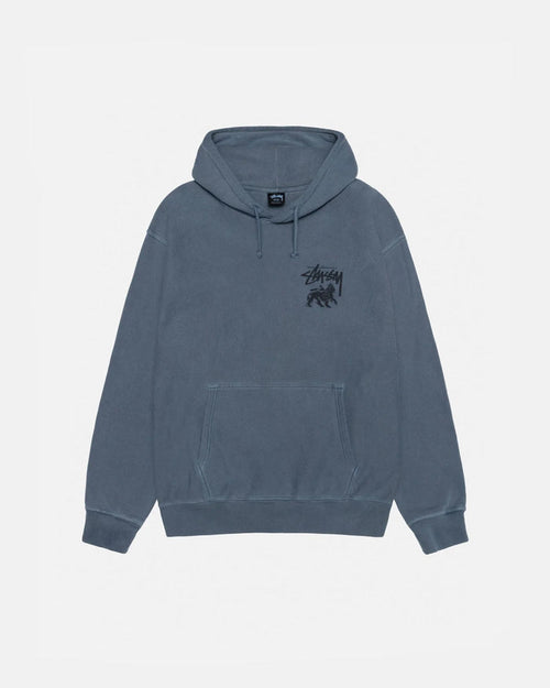 RASTA LION HOODIE PIGMENT DYED - Four Street