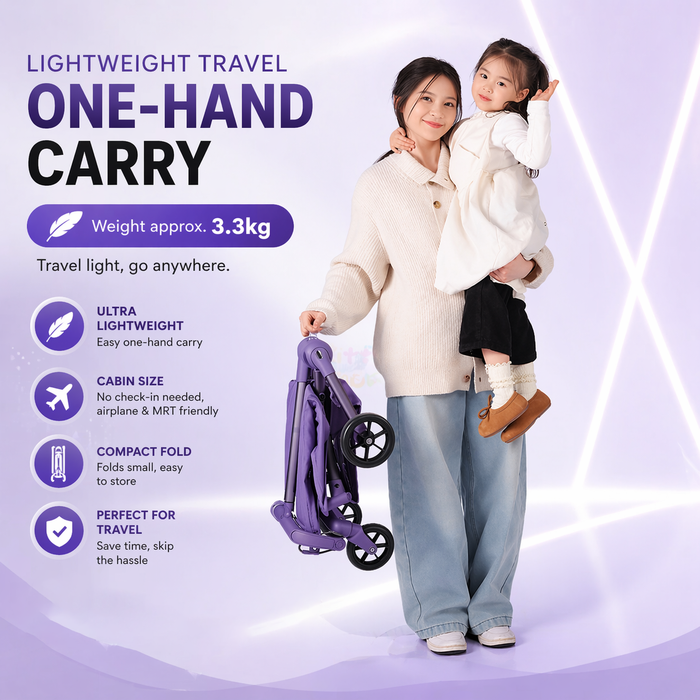 Ready Stock Baby Stroller Lightweight Foldable Cabin Size Travel Compact Portable Newborn Toddler - Little Kooma
