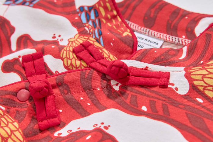Ready Stock Carp Dragon Leap Girl Cheongsam Dress Baby Kids CNY Chinese New Year Outfit - Little Kooma