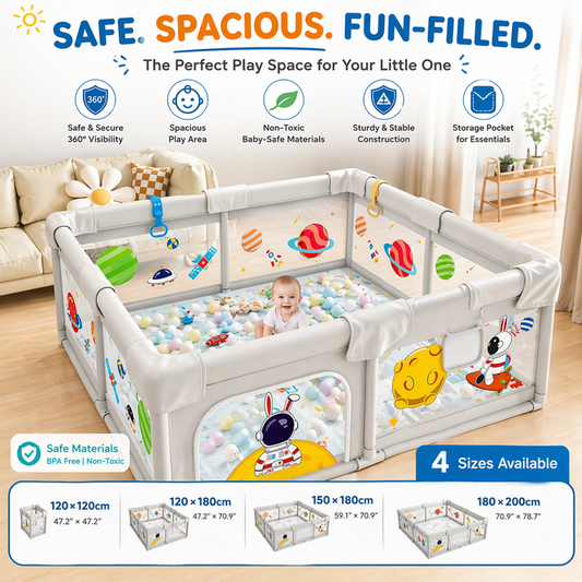 Portable Baby Toddler Pop Up Mesh Playpen Play Yard w Ocean Balls - Little Kooma