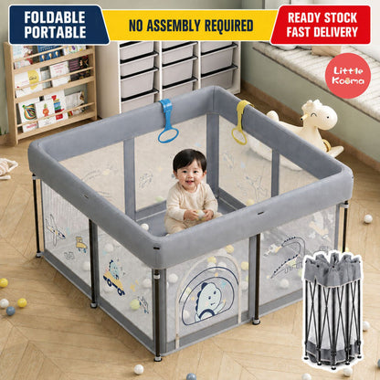[SG Ready Stock] Baby Playpen Foldable / Fixed Frame Kids Play Yard Ball Pit Indoor Safety Fence