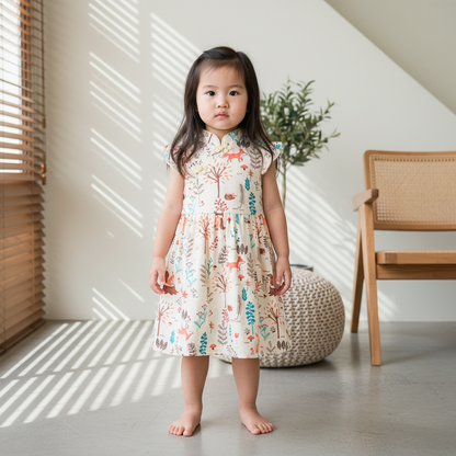 Singapore Souvenir Gift Chinese New Year Traditional Cheongsam Baby Girl Forest Fox CNY Cheongsam Dress 0817X - Little Kooma