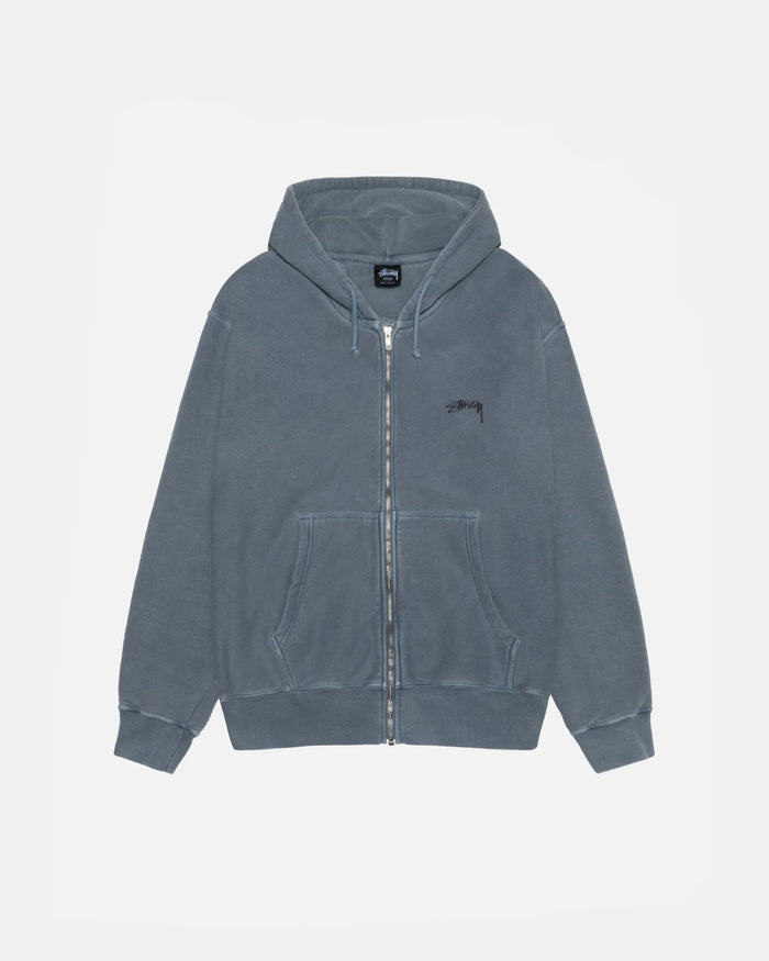 SMOOTH STOCK ZIP HOODIE PIGMENT DYED - Four Street