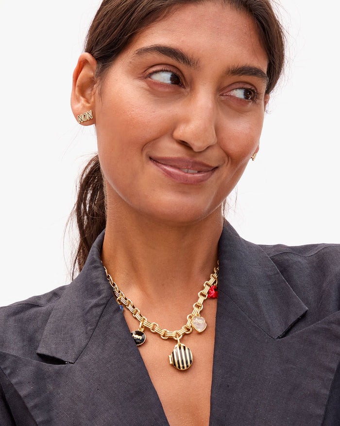 Stripe Locket on Le Story Necklace