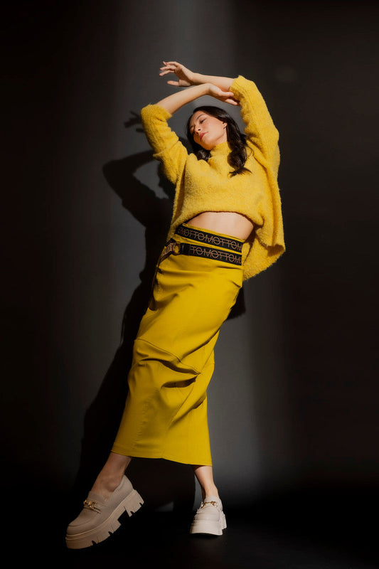 Chartreuse Bengaline Balloon Skirt