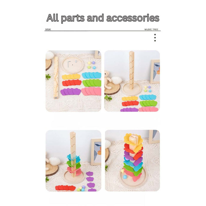 Wooden Marble Run Toy with Spiral Race Tracks, STEM Building Set for Kids Ages 3 Years + - Little Kooma